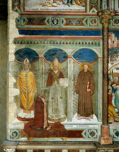 Saint Sabin, le cardinal Egidio Albornoz à genoux, Saint Clément et Saint François, scènes de la vie de Sainte Catherine d